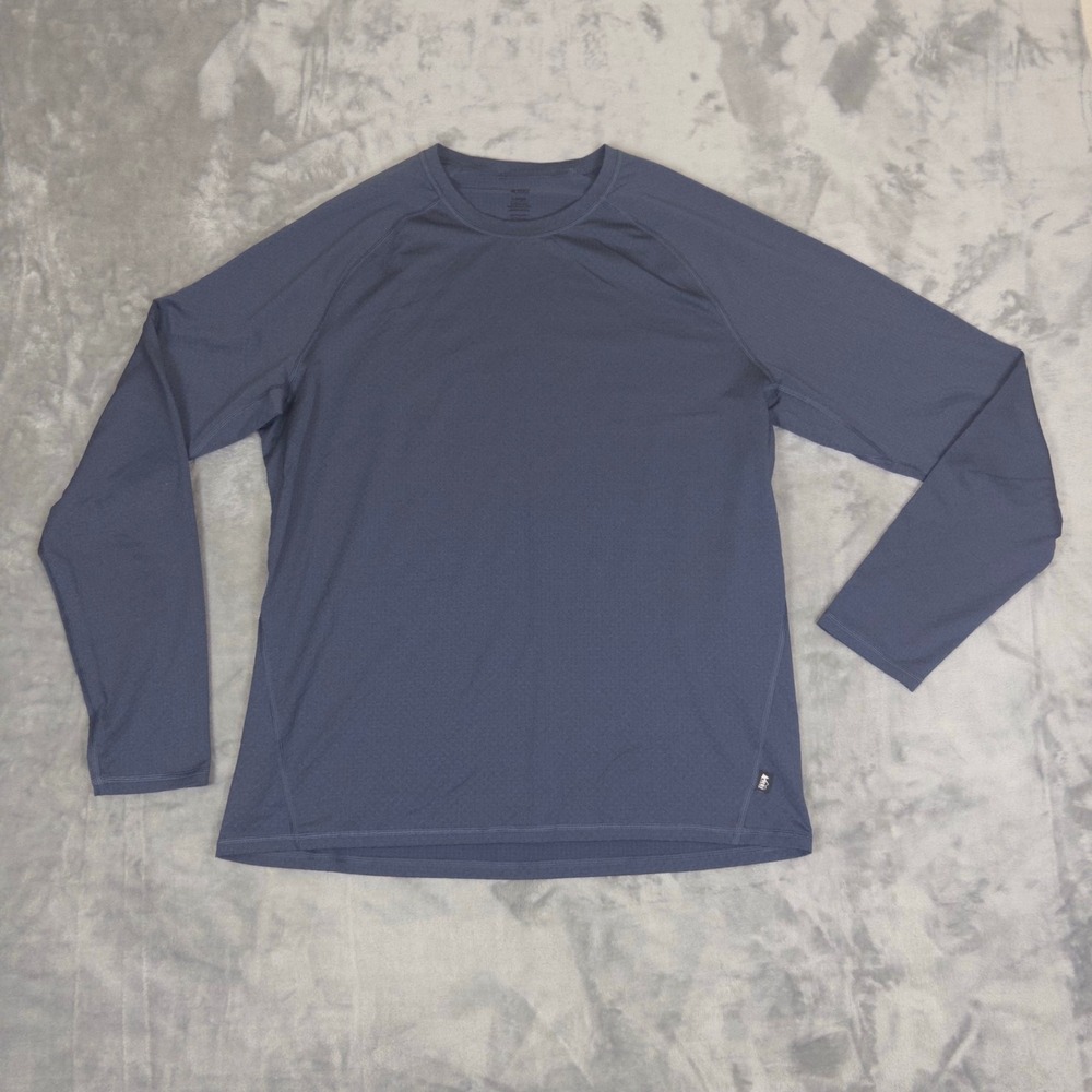 REI Co-op Long Sleeve Shirt Mens Large Blue Crew Neck Hiking Athletic Base Layer